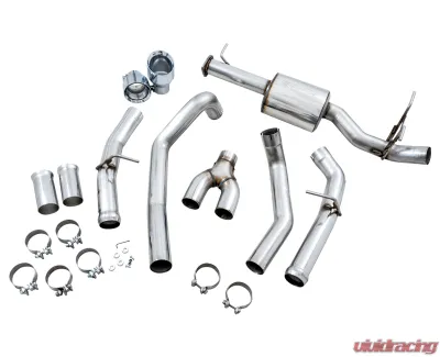AWE Tuning 0FG Dual Rear Exit Cat Back | 3" Diameter | 5" Dual Chrome Silver Tips Ram 1500 2019-2024 - 3015-32005