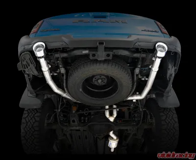 AWE Tuning 0FG Dual Rear Exit Cat Back | 3" Diameter | 5" Dual Chrome Silver Tips Ram 1500 2019-2024 - 3015-32005