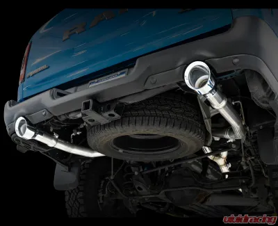 AWE Tuning 0FG Dual Rear Exit Cat Back | 3" Diameter | 5" Dual Chrome Silver Tips Ram 1500 2019-2024 - 3015-32005