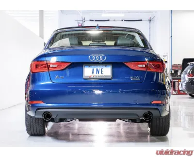 AWE Tuning Touring Edition Exhaust | 3" Diameter | 3.5" Dual Diamond Black Tips Audi A3 Quattro 2015-2020 - 3015-32058