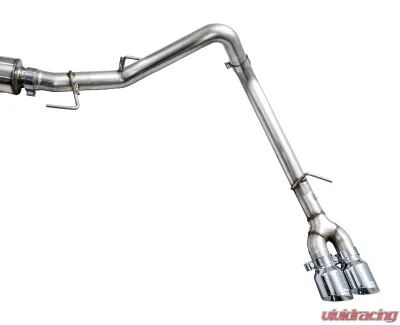 AWE Tuning 0FG Exhaust Dual Chrome Silver Tips Toyota Tundra 2022-2025 - 3015-32063