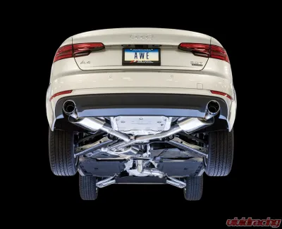 AWE Tuning Touring Edition Exhaust | 3" Diameter | 4" Dual Chrome Silver Tips (includes DP) Audi A4 Quattro 2017-2018 - 3015-32078