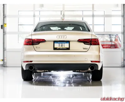 AWE Tuning Touring Edition Exhaust | 3" Diameter | 4" Dual Chrome Silver Tips (includes DP) Audi A4 Quattro 2017-2018 - 3015-32078