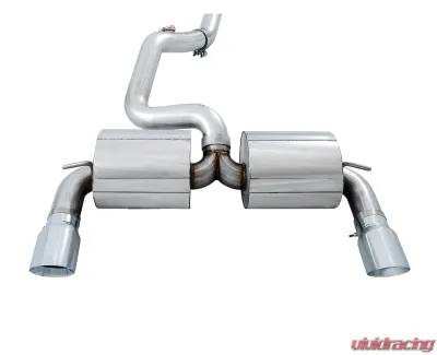 AWE Tuning Touring Edition Cat Back Exhaust | Non-Resonated | 3" Diameter | 4.5" Dual Chrome Silver Tips Ford Focus RS 2016-2018 - 3015-32088