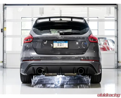 AWE Tuning Touring Edition Cat Back Exhaust | Non-Resonated | 3" Diameter | 4.5" Dual Chrome Silver Tips Ford Focus RS 2016-2018 - 3015-32088