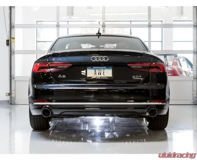 AWE Tuning Touring Edition Exhaust | 3" Diameter | 4" Dual Chrome Silver Tips (includes DP) Audi A5 Quattro 2018-2019 - 3015-32090