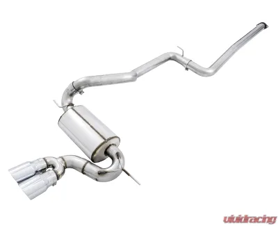 AWE Tuning Touring Edition Cat Back Exhaust | Non-Resonated | 3" Diameter | 4" Dual Chrome Silver Tips Ford Focus ST 2013-2018 - 3015-32092