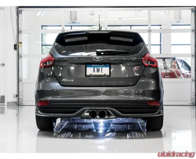 AWE Tuning Touring Edition Cat Back Exhaust | Non-Resonated | 3" Diameter | 4" Dual Chrome Silver Tips Ford Focus ST 2013-2018 - 3015-32092