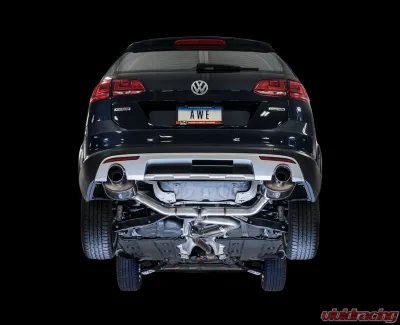 AWE Tuning Touring Edition Exhaust | 3" Diameter | 4" Dual Chrome Silver Tips Volkswagen Golf SportWagen 2017-2017|Volkswagen Golf Alltrack 2017-2019 - 3015-32098