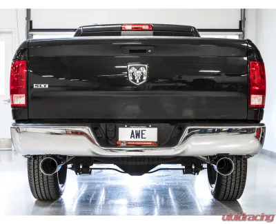 AWE Tuning 0FG Dual Rear Exit Cat Back | 3" Diameter | 5" Dual Chrome Silver Tips Ram 1500 2011-2018 - 3015-32101