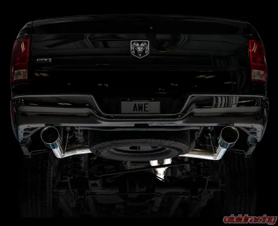 AWE Tuning 0FG Dual Rear Exit Cat Back | 3" Diameter | 5" Dual Chrome Silver Tips Ram 1500 2011-2018 - 3015-32101
