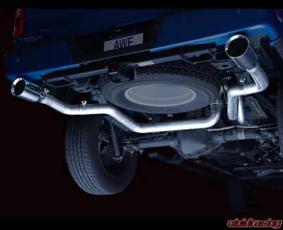 AWE Tuning 0FG Dual Split Rear Exhaust | 3" Diameter | 5" Dual Chrome Silver Tips Ford F-150 2021-2025 - 3015-32105