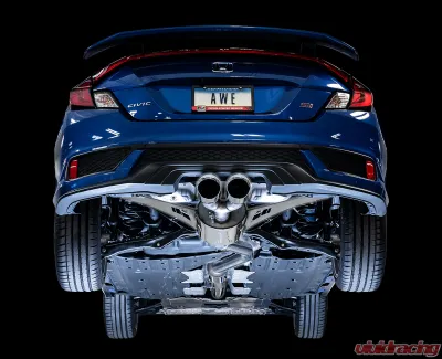 AWE Tuning Touring Edition Exhaust | 3" Diameter | 4.5" Dual Chrome Silver Tips Honda Civic Si 2017-2020 - 3015-32108