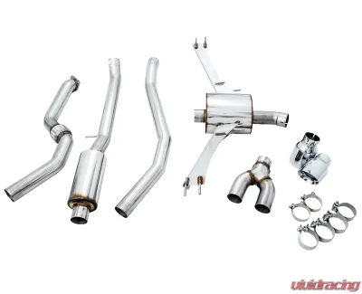 AWE Tuning Touring Edition Exhaust | 3" Diameter | 4.5" Dual Chrome Silver Tips Honda Civic Si 2017-2020 - 3015-32108