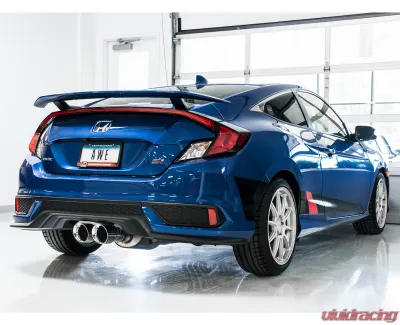 AWE Tuning Touring Edition Exhaust | 3" Diameter | 4.5" Dual Chrome Silver Tips Honda Civic Si 2017-2020 - 3015-32108