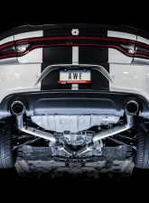 AWE Tuning Track Edition Exhaust | 3" Diameter | 4.5" Dual Chrome Silver Tips Dodge Charger 2015-2020                                     - 3015-32112 - Image 7