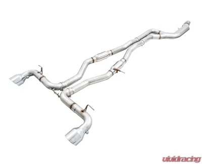 AWE Tuning Resonated Track Edition Exhaust | 3" Diameter | 5" Dual Chrome Silver Tips Toyota GR Supra 2023-2025 - 3015-32116