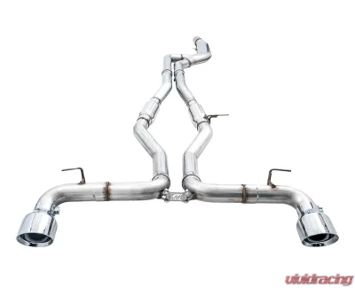 AWE Tuning Resonated Track Edition Exhaust | 3" Diameter | 5" Dual Chrome Silver Tips Toyota GR Supra 2023-2025 - 3015-32116