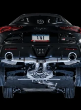 AWE Tuning Resonated Track Edition Exhaust | 3" Diameter | 5" Dual Chrome Silver Tips Toyota GR Supra 2023-2025                                     - 3015-32116 - Image 6