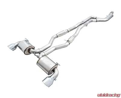 AWE Tuning Resonated Touring Edition Exhaust | 3" Diameter | 5" Dual Chrome Silver Tips Toyota GR Supra 2020-2025 - 3015-32118