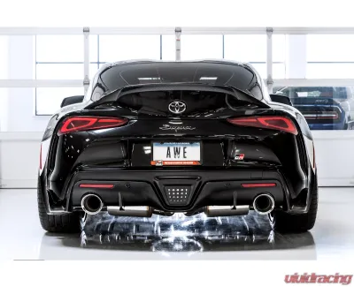 AWE Tuning Resonated Touring Edition Exhaust | 3" Diameter | 5" Dual Chrome Silver Tips Toyota GR Supra 2020-2025 - 3015-32118