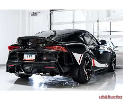 AWE Tuning Resonated Touring Edition Exhaust | 3" Diameter | 5" Dual Chrome Silver Tips Toyota GR Supra 2020-2025 - 3015-32118