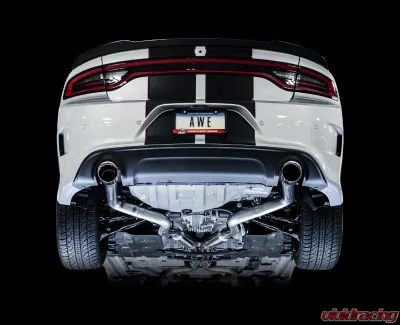 AWE Tuning Track Edition Exhaust | 3" Diameter | 4.5" Dual Chrome Silver Tips Dodge Charger R/T 2017-2023 - 3015-32120