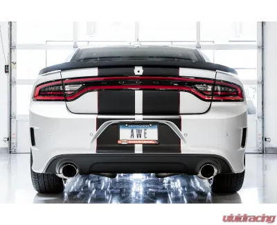 AWE Tuning Track Edition Exhaust | 3" Diameter | 4.5" Dual Chrome Silver Tips Dodge Charger R/T 2017-2023 - 3015-32120