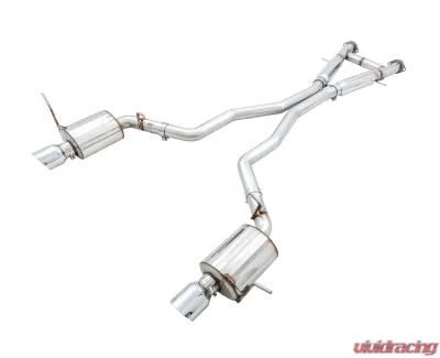 AWE Tuning Touring Edition Exhaust | 3" Diameter | 5" Dual Chrome Silver Tips Jeep Grand Cherokee SRT 2014-2021 - 3015-32123