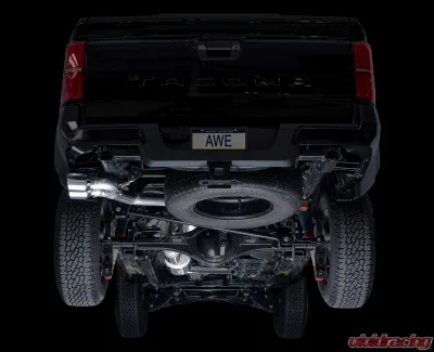 AWE Tuning 0FG Exhaust  | 4.5" Dual Chrome Silver Tips Toyota Tacoma 2024-2025 - 3015-32254