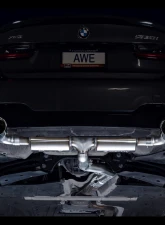 AWE Tuning Touring Edition Axle Back Exhaust for BMW 330i/430i 2019-2024, 3" Diameter, Chrome Tips                                     - 3015-32429 - Image 12