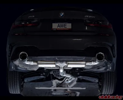 AWE Tuning Touring Edition Axle Back Exhaust for BMW 330i/430i 2019-2024, 3" Diameter, Chrome Tips - 3015-32429