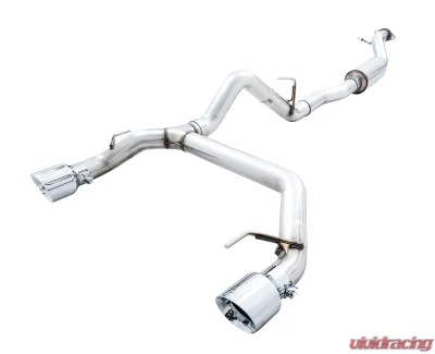 AWE Tuning 0FG Cat Back Exhaust | 3" Diameter | 4.5" Dual Chrome Silver Tips Ford Bronco 2021-2025 - 3015-32456
