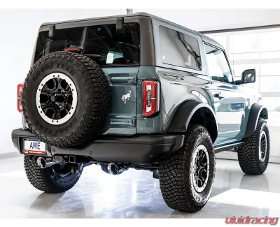 AWE Tuning 0FG Cat Back Exhaust | 3" Diameter | 4.5" Dual Chrome Silver Tips Ford Bronco 2021-2025 - 3015-32456