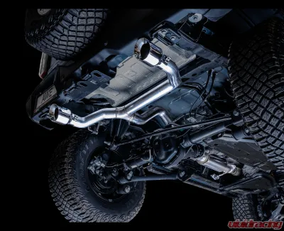 AWE Tuning 0FG Cat Back Exhaust | 3" Diameter | 4.5" Dual Chrome Silver Tips Ford Bronco 2021-2025 - 3015-32456