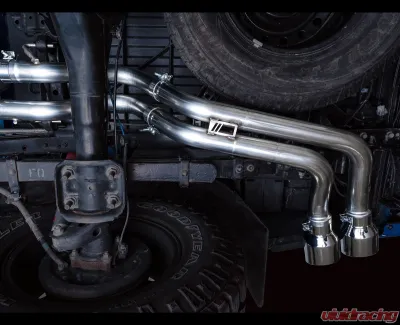 AWE Tuning 0FG Exhaust | 2.5" Diameter | with BashGuard | 4.5" Dual Chrome Silver Tips Toyota Tacoma SR5 2016-2023 - 3015-32826
