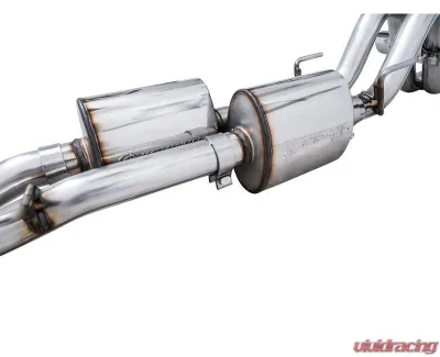 AWE Tuning 0FG Exhaust | 2.5" Diameter | with BashGuard | 4.5" Dual Chrome Silver Tips Toyota Tacoma SR5 2016-2023 - 3015-32826