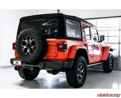 AWE Tuning Tread Edition Axle Back Dual Exhaust for Jeep Wrangler 2018-2025, 3" Diameter, Black Tips - 3015-33001