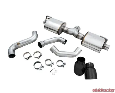 AWE Tuning Tread Edition Axle Back Dual Exhaust for Jeep Wrangler 2018-2025, 3" Diameter, Black Tips - 3015-33001