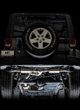 AWE Tuning Tread Edition Axle Back Dual Exhaust | 3" Diameter | 4.5" Dual Diamond Black Tips Jeep Wrangler 2012-2018                                     - 3015-33003 - Image 2