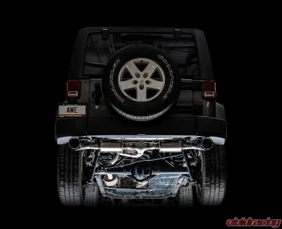 AWE Tuning Tread Edition Axle Back Dual Exhaust | 3" Diameter | 4.5" Dual Diamond Black Tips Jeep Wrangler 2012-2018 - 3015-33003