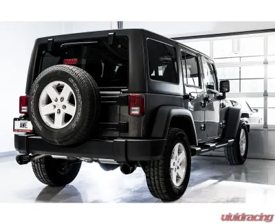 AWE Tuning Tread Edition Axle Back Dual Exhaust | 3" Diameter | 4.5" Dual Diamond Black Tips Jeep Wrangler 2012-2018 - 3015-33003