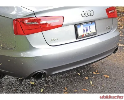 AWE Tuning Touring Edition Exhaust | 2.5" Diameter | 4" Dual Outlet Diamond Black Tips Audi A6 Quattro 2012-2015 - 3015-33052
