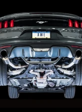 AWE Tuning Touring Edition Axle-Back Exhaust for Ford Mustang EcoBoost 2015-2023, 2.5" Stainless Steel, 4" Dual Diamond Black Tips                                     - 3015-33086 - Image 4