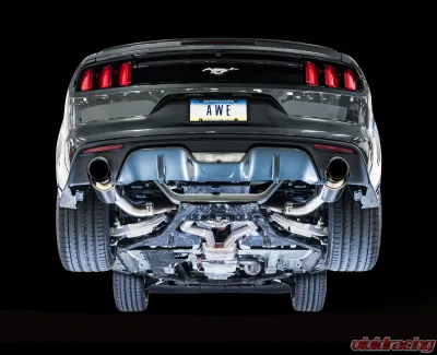 AWE Tuning Touring Edition Axle-Back Exhaust for Ford Mustang EcoBoost 2015-2023, 2.5" Stainless Steel, 4" Dual Diamond Black Tips - 3015-33086