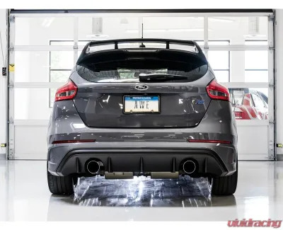AWE Tuning Touring Edition Cat Back Exhaust | Non-Resonated | 3" Diameter | 4.5" Dual Diamond Black Tips Ford Focus RS 2016-2018 - 3015-33088