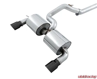 AWE Tuning Touring Edition Cat Back Exhaust | Non-Resonated | 3" Diameter | 4.5" Dual Diamond Black Tips Ford Focus RS 2016-2018 - 3015-33088