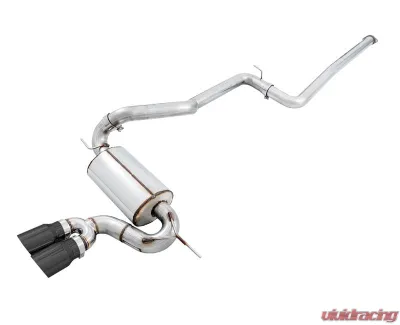 AWE Touring Edition Cat Back Exhaust | Non-Resonated | 3" Diameter | 4" Dual Diamond Black Tips Ford Focus ST 2013-2018 - 3015-33092