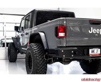 AWE Tuning Tread Edition Cat Back Dual Exhaust | 3" Diameter | 5" Dual Diamond Black Tips Jeep Gladiator 2020-2024 - 3015-33101