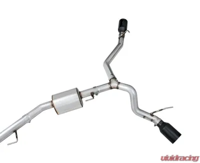 AWE Tuning Tread Edition Cat Back Dual Exhaust | 3" Diameter | 5" Dual Diamond Black Tips Jeep Gladiator 2020-2024 - 3015-33101